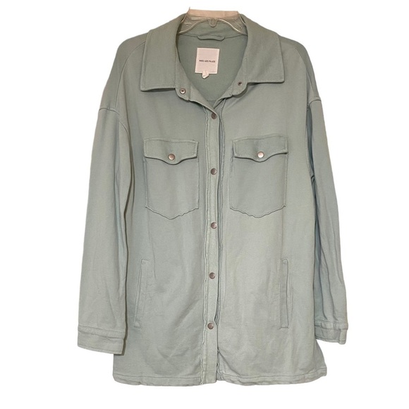 Avec Les Filles Jackets & Blazers - Avec Les Filles Anthropologie Mint Shacket Snap Button Oversized Sz Medium